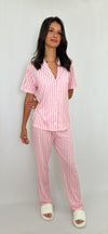Ensemble Pyjama Rayé Rose et Blanc