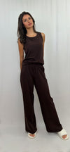 Ensemble Pyjama Marron Chocolat en coton