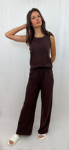 Ensemble Pyjama Marron Chocolat en coton